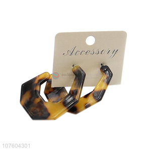 New arrival amber color geometric acrylic statement earrings fashion earrings