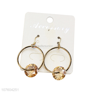 Most popular clear colored rhinestone hoop earrings fashion jewellry