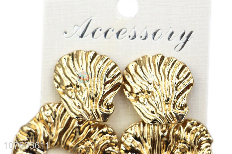 Promotional irregular chunky alloy earrings ear studs with low price