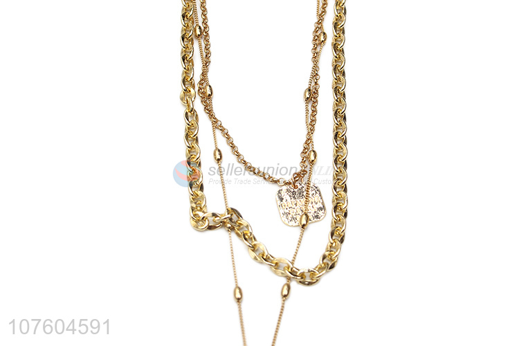 Hot selling 3 tier chain necklace with tassels women necklace