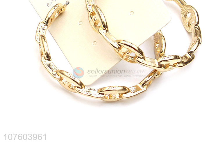 Hot selling link chain hoop earrings stylish alloy earrings