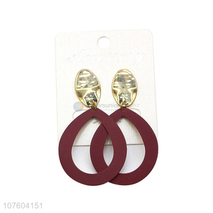 Wholesale popular geometric alloy earrings colorful statement earrings