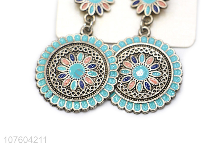 Low price popular bohemian earrings fashion enamel statement earrings