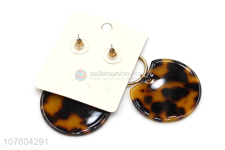 Popular products amber color round statement earrings geometric earrings