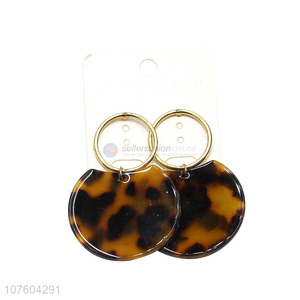 Popular products amber color round statement earrings geometric earrings