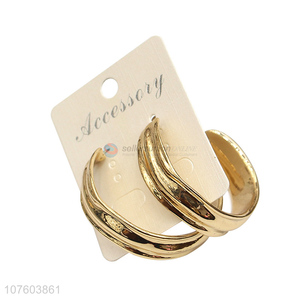 New arrival gold chunky hoop earrings women alloy earrings