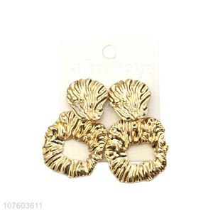 Promotional irregular chunky alloy earrings ear studs with low price