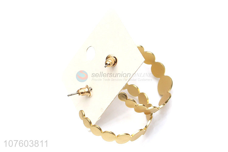 Most popular gold hoop earrings round circle alloy earrings