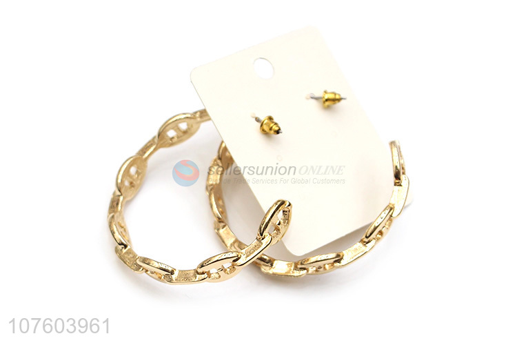 Hot selling link chain hoop earrings stylish alloy earrings