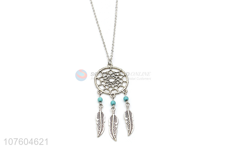 Hot products dreamcatcher pendant necklace silver women necklace