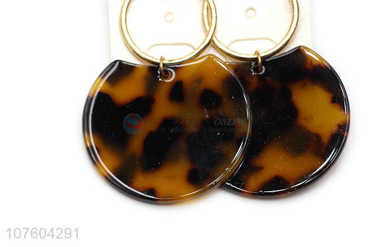 Popular products amber color round statement earrings geometric earrings