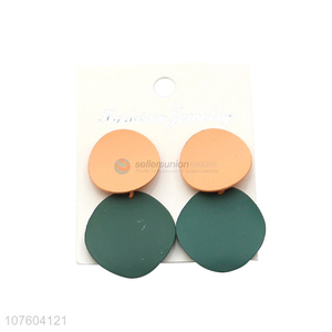 Best selling spray-painted earrings Korean style metal alloys