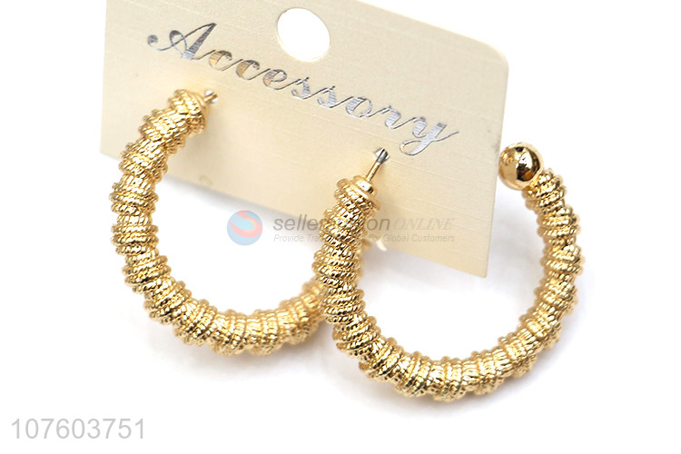 Yiwu factory chunky alloy hoop earrings fashion circle earrings