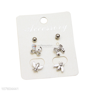 Fashion bowknot ear stud set bee stud earring set for girls