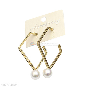 Most popular geometric pearl alloy earrings fashion ornament jewelry