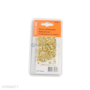 Factory Wholesale 18 mm Golden Metal Safety Pins