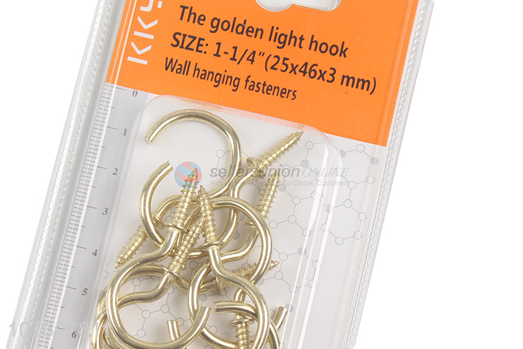 Popular Copper Plating Cup Hook Screw Golden Light Hook