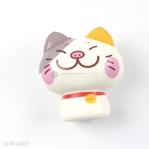 High-value cartoon colorful white and Pink cat shape rebound toy