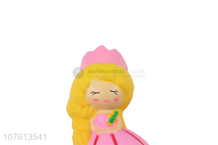 Pink Girl Good-looking Princess with a crown shape Rebound Toy