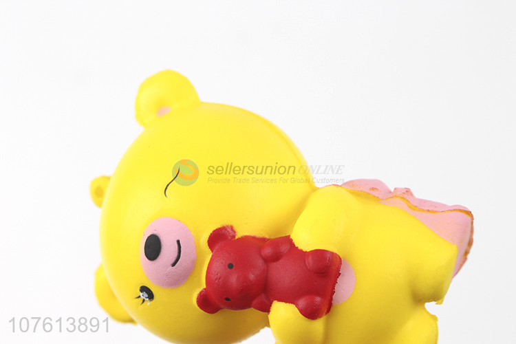 Low Price Yellow Bear shape decompression toy slow rebound toy
