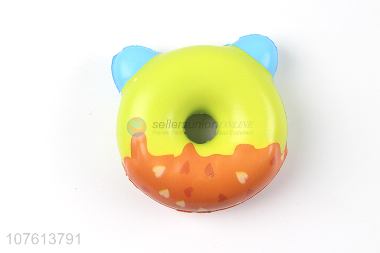 Green and yellow Bear Dount Shape rebound toy