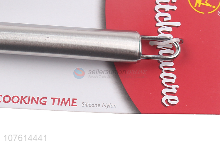 Promotional stainless steel handle silicone slotted turner kitchen products