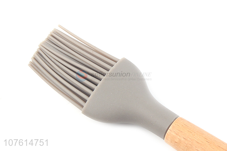 Hot products wooden handle silicone bbq brush grill brush kitchen tools