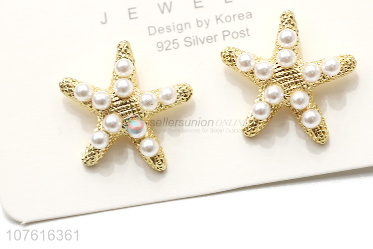 Popular 925 Silver Post Ear Stud Sea Star Shape Earings