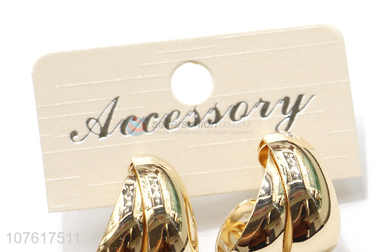 Fashion Style Gold Metal Stud Earring Fashion Jewelry For Women