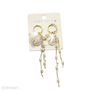 Fashion Pearls Long Chain Earring Ladies Dangle Earrings