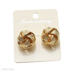 Wholesale Gold Twisted Stud Earrings Fashion Jewelry For Women