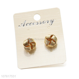 Fashion Temperament Earring Twist Knotted Metal Ear Stud