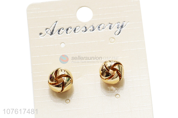 Best Quality Gold Metal Globular Earrings Fashion Ear Stud