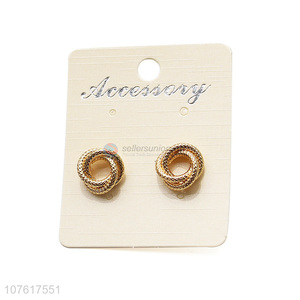 Popular Ornate Golden Metal Earring Fashion Ear Stud