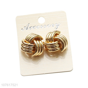 Unique Design Twist Knotted Metal Earring Cool Ear Stud