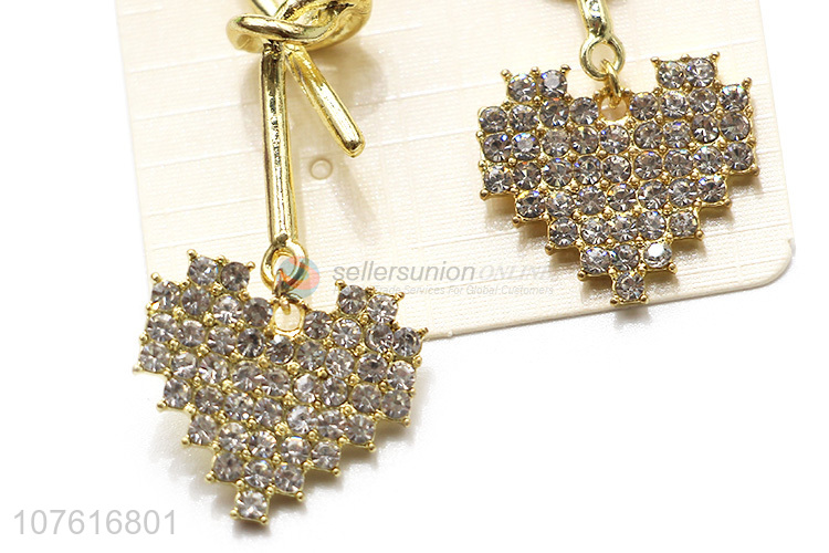 Wholesale Handmade Heart Shape Diamond Pendant Earring For Ladies