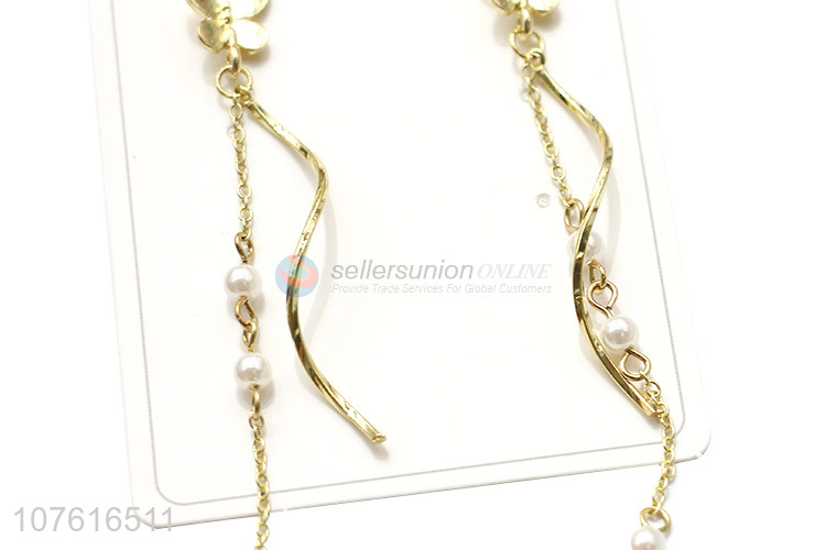 Cute Butterfly Long Chain Tassels Pendant Earrings