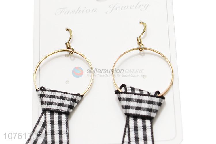 High Quality Cloth Tie Tassel Earring Fashion Stud Earring