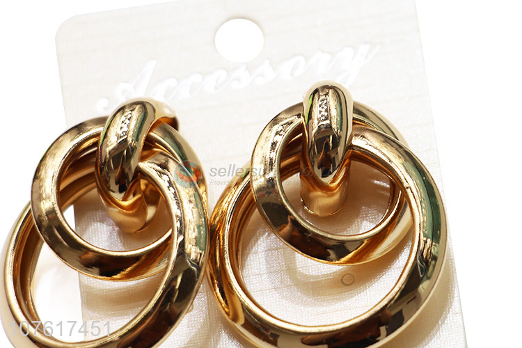 Good Price Gold Circles Stud Earrings Fashion Accessories