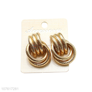 Wholesale Women Metal Geometric Twisted Knot Stud Earrings