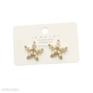 Popular 925 Silver Post Ear Stud Sea Star Shape Earings