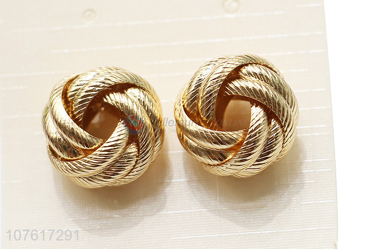 Vintage Geometric Metal Earrings Twist Knotted Stud Earrings