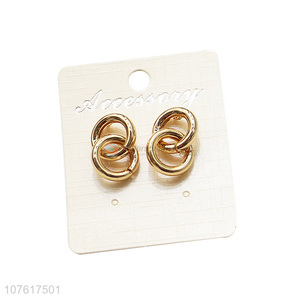 Fashion Gold Metal Rings Earring Popular Women Ear Stud