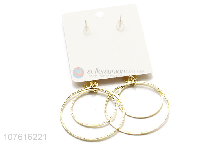 Best Selling Double Circles Exaggerated Earrings Fashion Eardrop