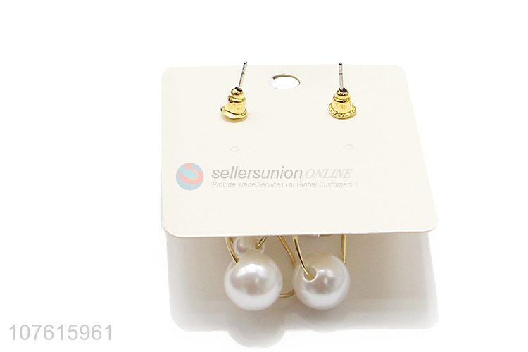 Fashion Temperament Pearls Eardrop Stud Earrings