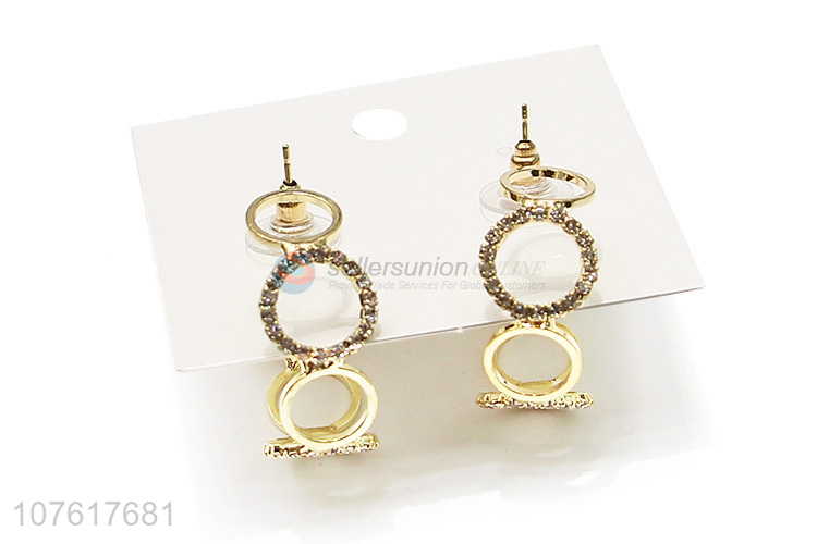 Delicate Design Circles Pendant Stud Earring Fashion Accessories