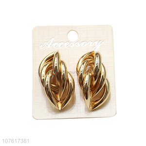 Factory Price Gold Knotted Metal Earring Fashion Ear Stud