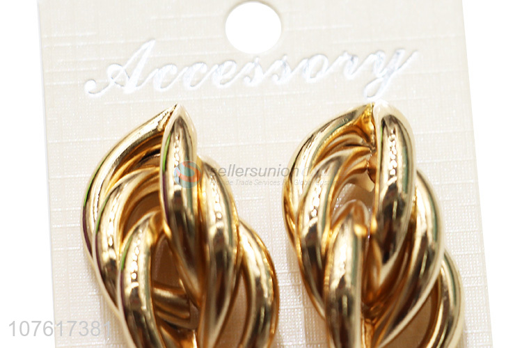 Factory Price Gold Knotted Metal Earring Fashion Ear Stud