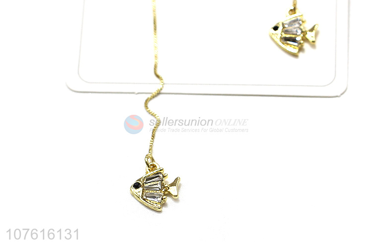 Latest Delicate Fish Long Chain Drop Earring For Ladies