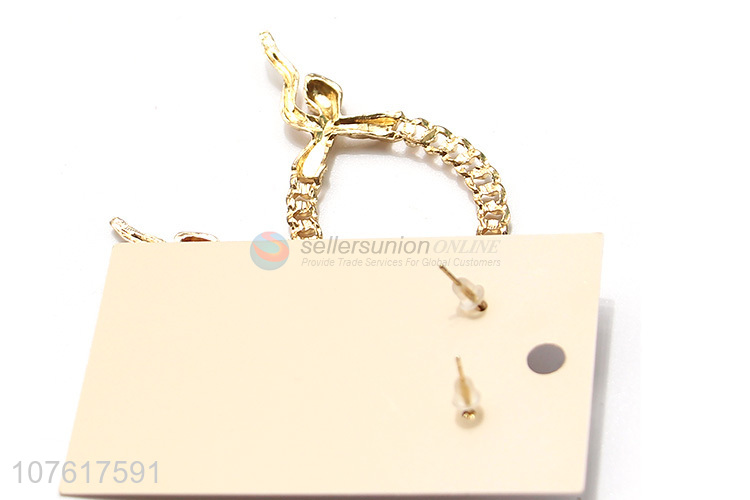 Custom Gold Simulation Snake Alloy Stud Earrings For Sale